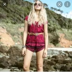 Spell and the Gypsy Playsuit size large magenta  EUC